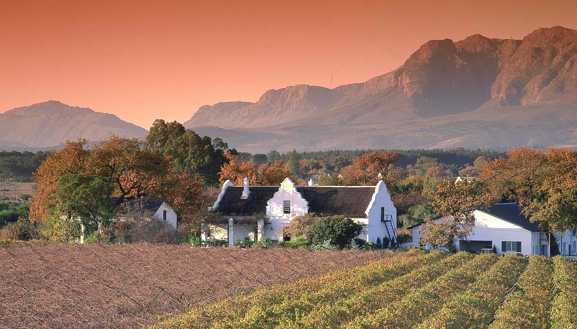 winelands-cape-dutch tipica casa in stile cape dutch nelle winelands