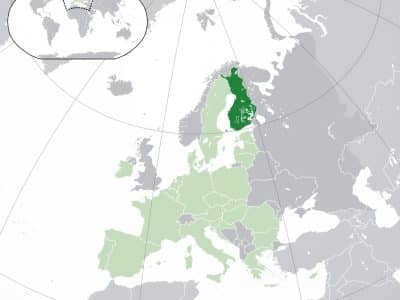 Finlandia on the map.svg posizione della Finlandia nel mappamondo
