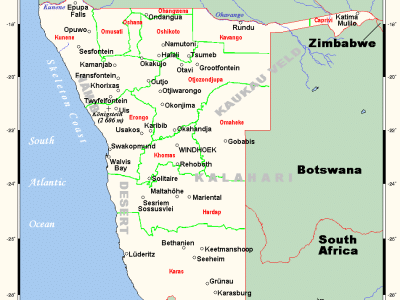 Namibiamap mappa della namibia