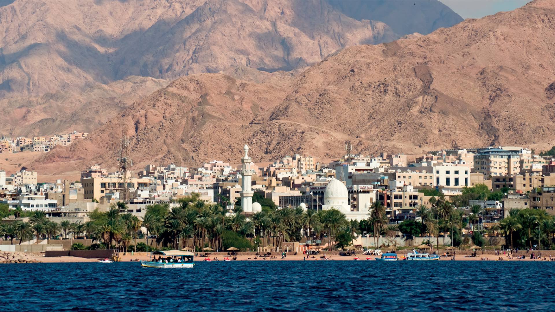 Aqaba vista di aqaba dal mare