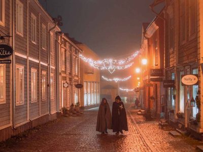 old porvoo at night