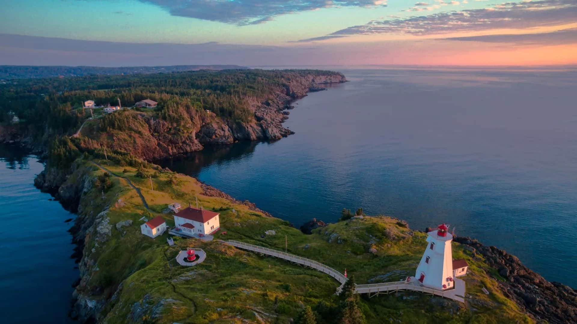 new brunswick swallowtaill Lighthouse Un faro nella provincia atlantica del New Brunswick.